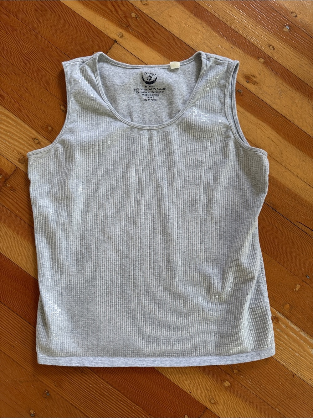 Chicos Grey Sequined Tank Top Size‎ 3